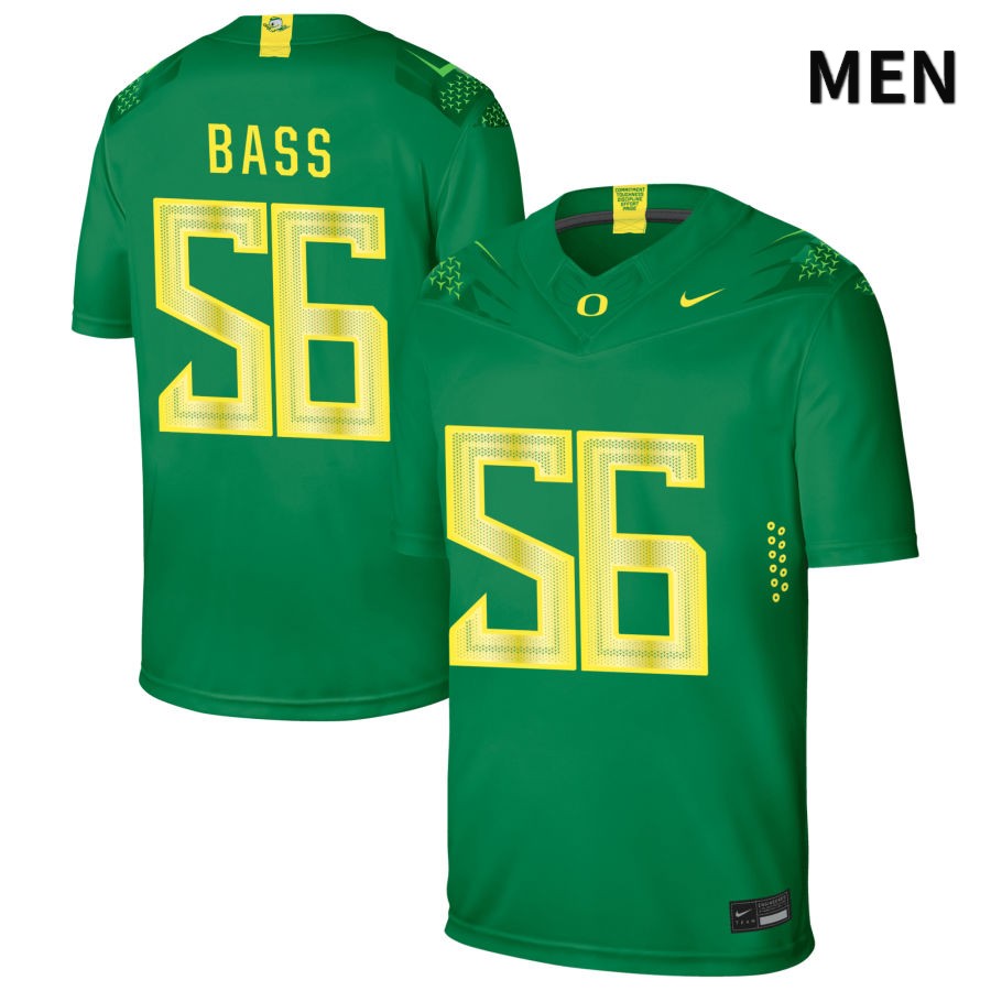 Oregon Ducks Men's #56 T.J. Bass Football College Authentic Green NIL 2022 Nike Jersey WDW35O3P